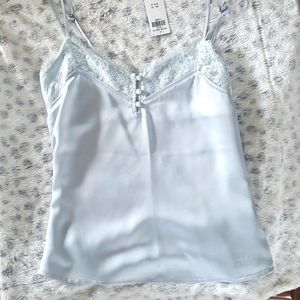 Abercrombie & Fitch ice blue satin silk cami